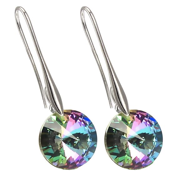 Серьги Elina 14 mm "танцующий кристалл" с австрийскими кристаллами