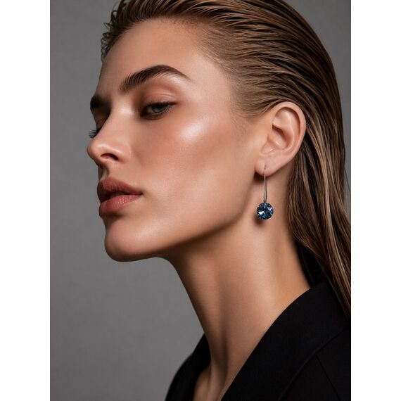 Elina 14 mm серьги с кристаллами Swarovski, изображение 2