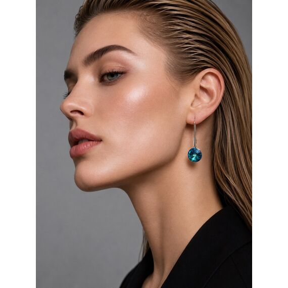 Elina 14 mm серьги с кристаллами Swarovski, изображение 2
