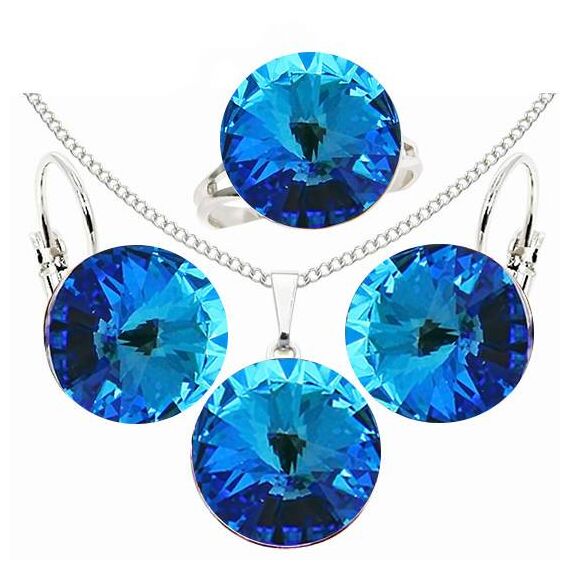 Elis 12 mm серьги с австрийскими кристаллами, изображение 2